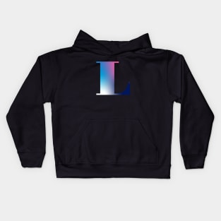 Capital Letter L Monogram Gradient Pink Blue White Kids Hoodie